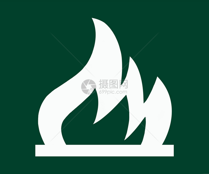 火标志安全材料火焰白色死亡绿色警告烧伤燃烧盘子图片