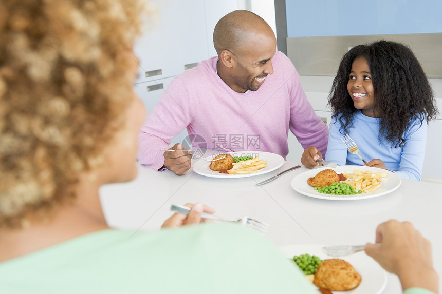 一家人一起吃饭 一起吃饭休闲中年孩子享受桌子母亲时间男人饭厅服装图片