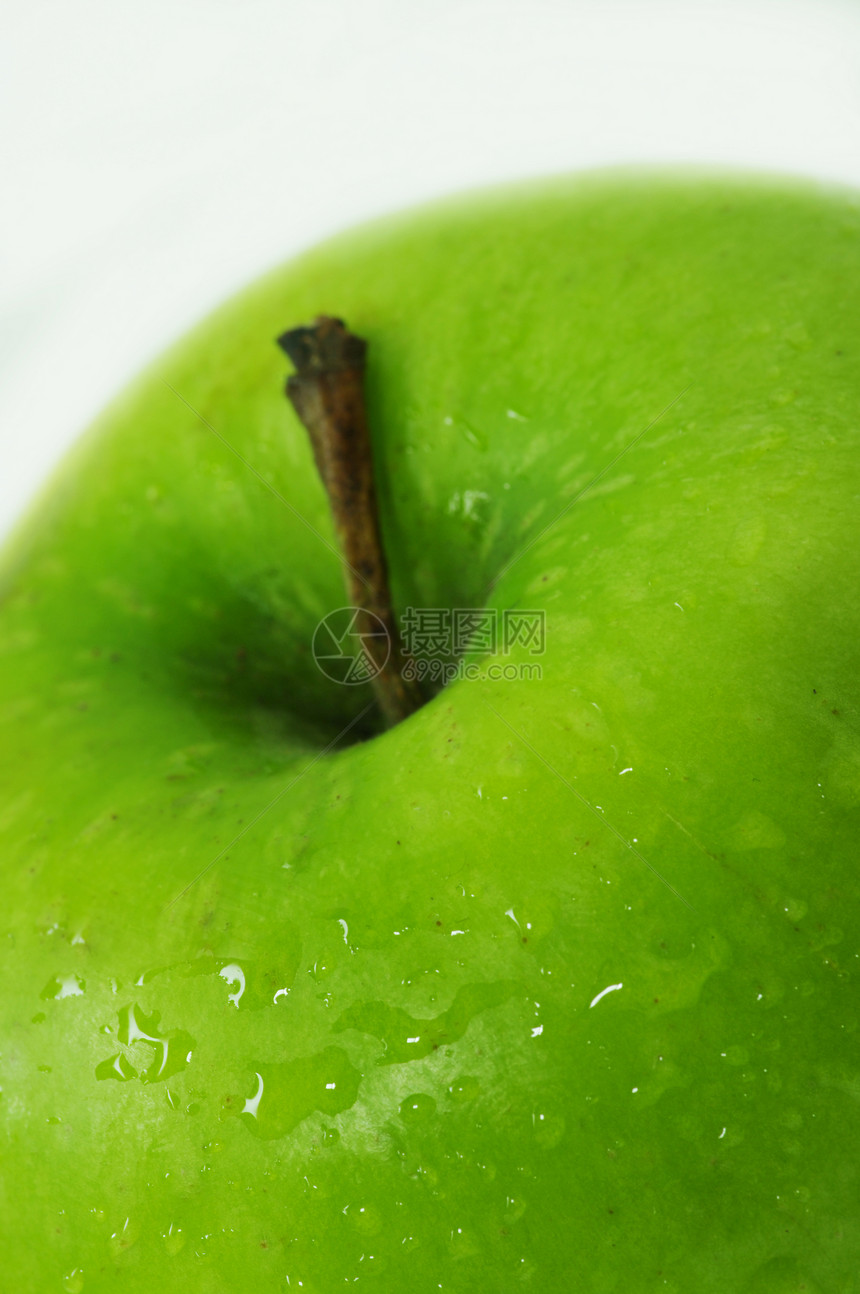 白色背景上的美丽绿苹果Name绿色圆圈美食果汁小吃水果甜点食物图片