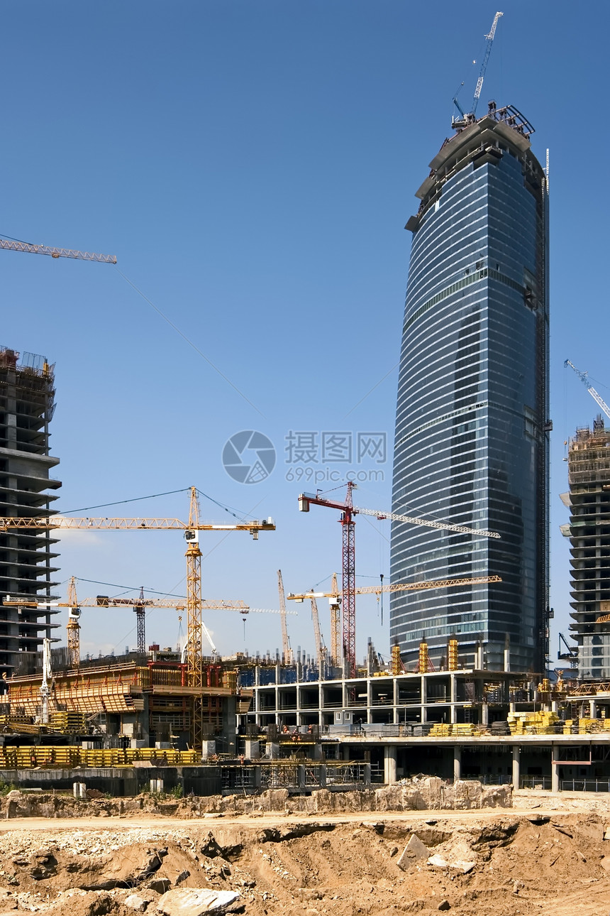 兴建商业中心建筑学企业街道房子景观框架玻璃城市窗户阳光图片