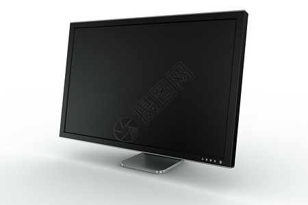 黑色塑料和铝色显示器薄膜晶体管宽屏办公室桌面电脑控制板电子渲染屏幕背景图片