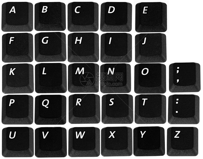以孤立键盘按钮制作的字母顺序图片