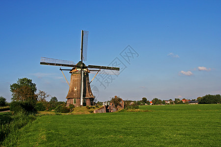 荷兰风车背景图片