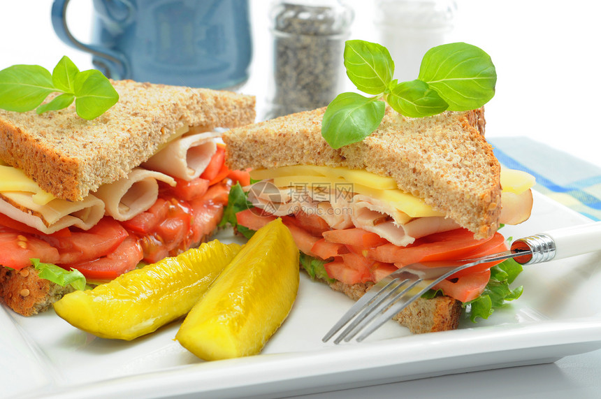 健康三明治面包午餐营养小吃图片