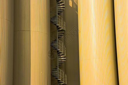 工业筒仓贮存织物楼梯背景图片