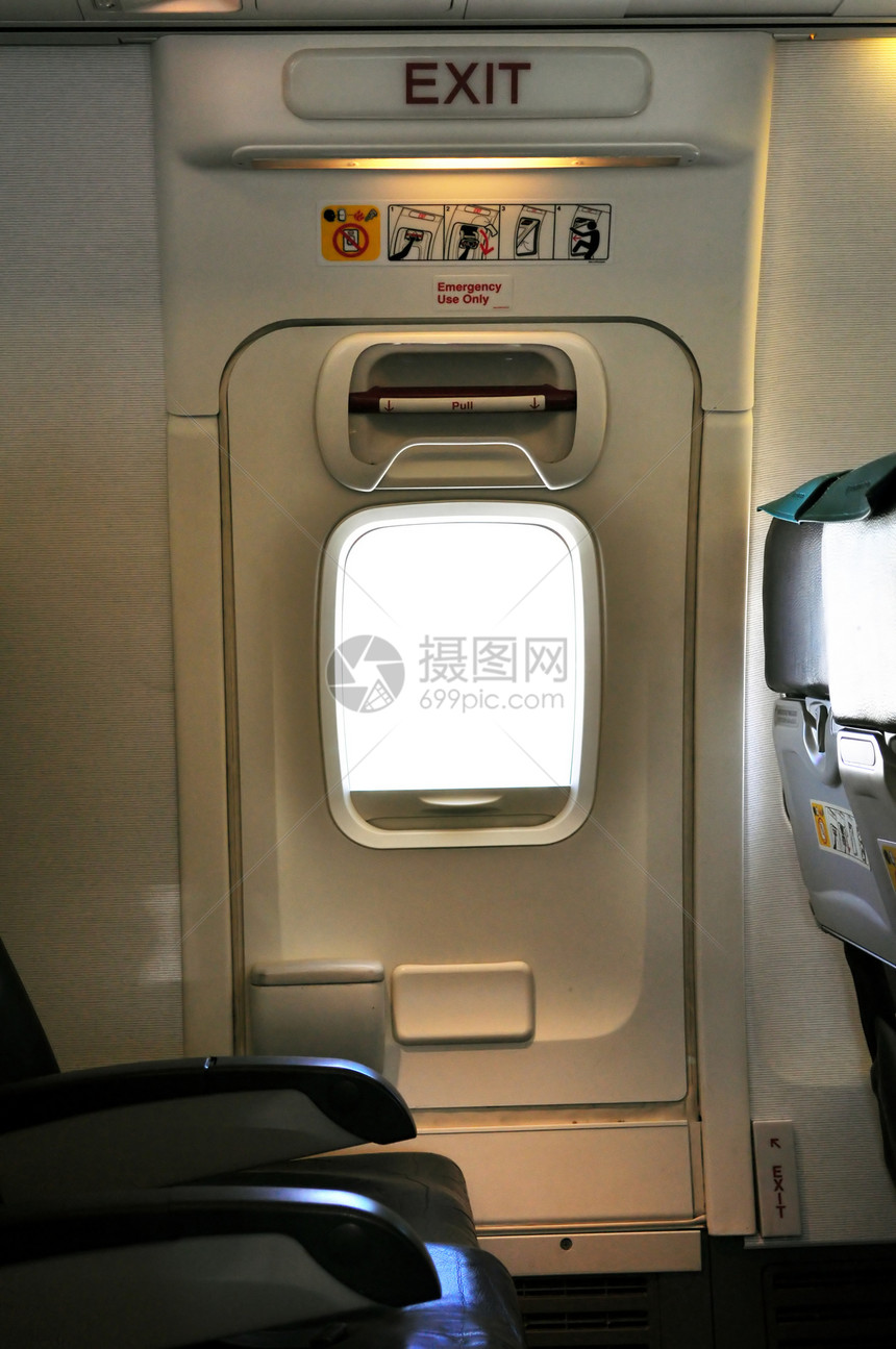 紧急出口门窗户乘客客机座位喷射程序飞机指令图片
