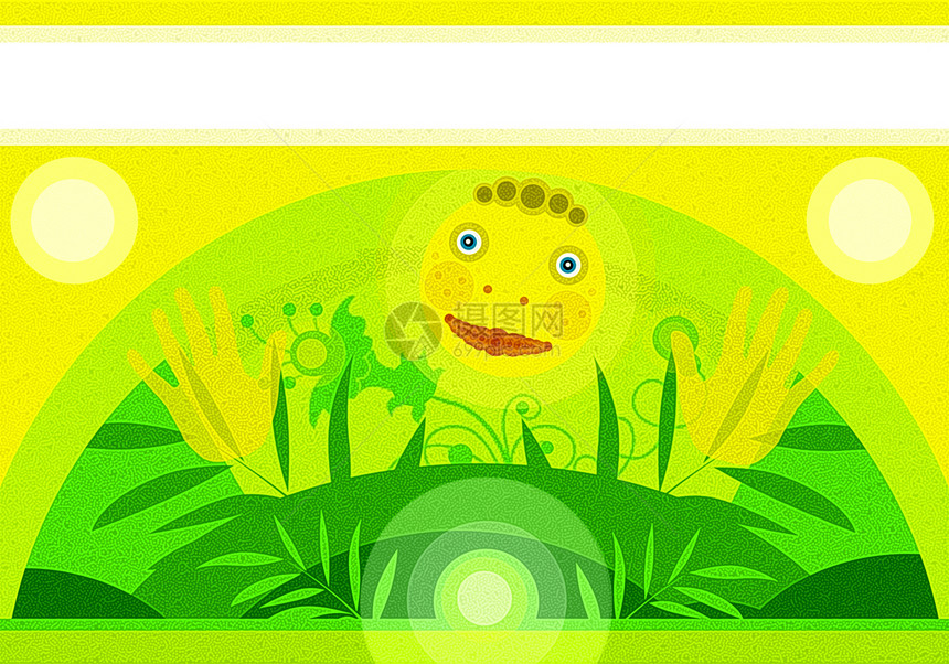 童年快乐数字喜悦装饰品插图植被婴儿黄色概念绿色友谊图片