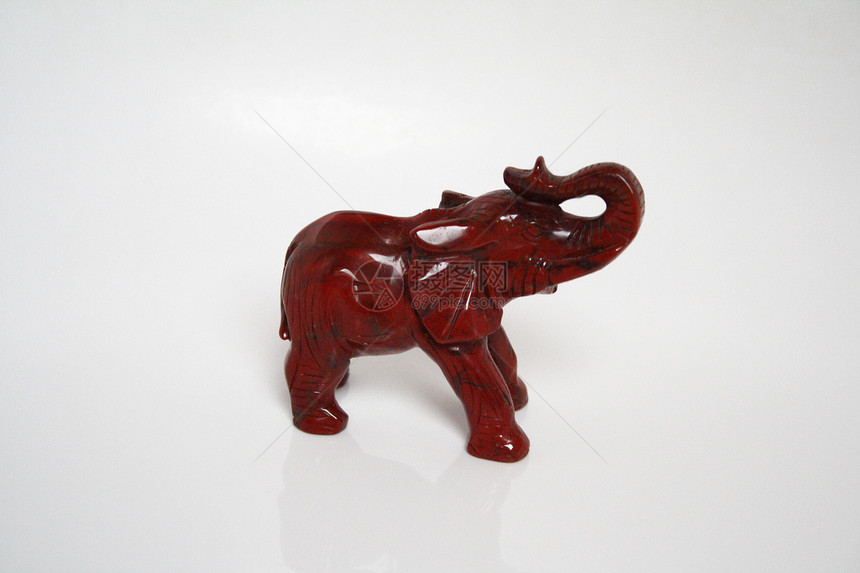 红象风格树干獠牙红色装饰哺乳动物石头数字动物雕像图片