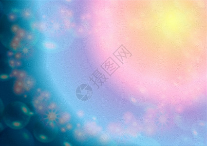 空间光宇宙粉色装饰品黄色蓝色创造力艺术照明气泡彩虹背景图片