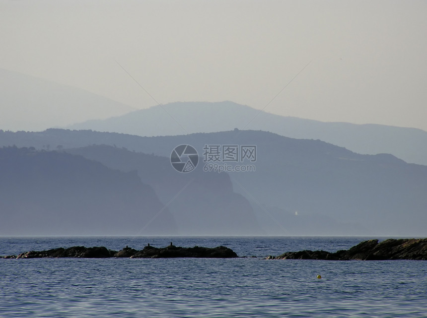 蓝色景观城市旅游热带游客自由旅行风景海滩太阳日落图片