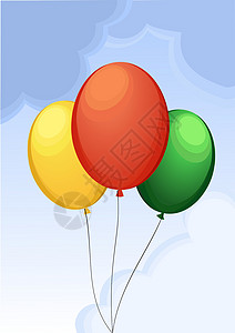 天空中的气球微笑艺术插图背景图片