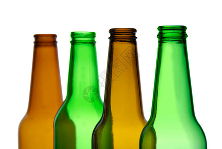 啤酒瓶影棚空白瓶子绿色酒精玻璃啤酒瓶液体棕色白色背景图片