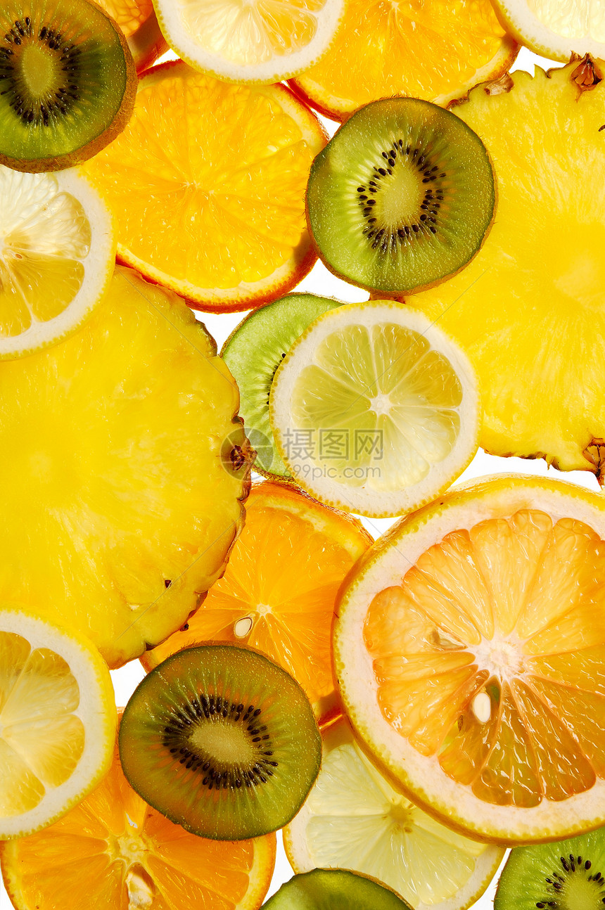 切片水果绿色工作室健康厨房热带食物奇异果柚子柠檬菠萝图片