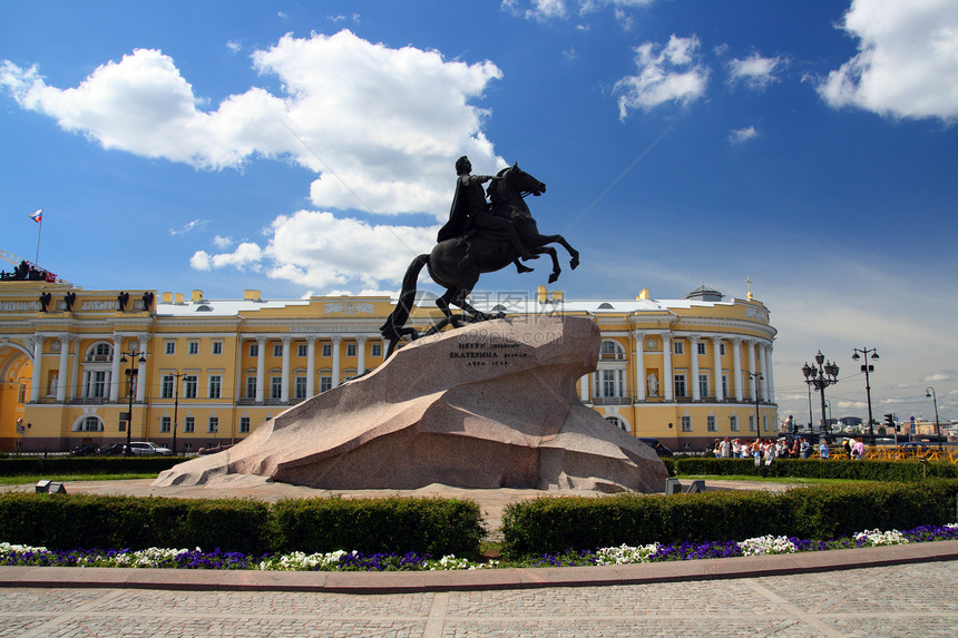 圣彼得堡1号纪念碑会议纪念碑铜色名声雕像建筑骑手创始人参议院正方形图片