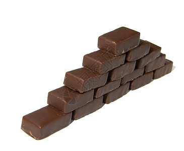 巧克力金字塔砖块甜点宏观糖果棕色食物脚步梯子数字三角形背景图片