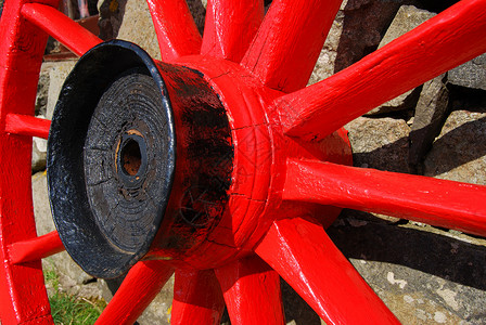 圆轮大车活动手工国家红色车轮运输背景图片