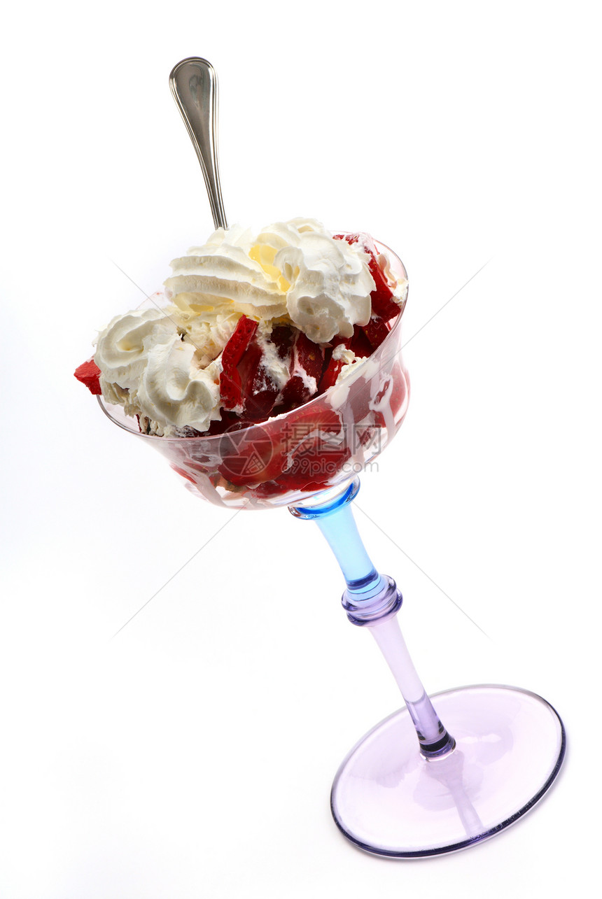 草莓加奶油食物浆果小吃水果甜点产品玻璃果汁牛奶美食图片