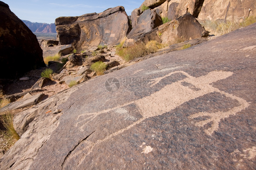 阿纳萨齐峡谷的Petroglyphs文明原住民文化历史评书涂鸦图片