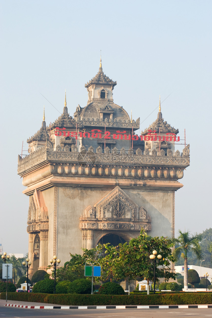 老挝万象胜利之门帕图赛地标公园纪念碑建筑学旅游胜利万象图片