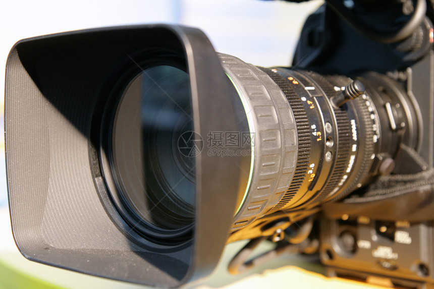 专业数字数码照相机录像机电视镜片创造力技术黑色行动电影麦克风塑料图片