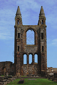 圣安德鲁斯大教堂的废墟背景图片