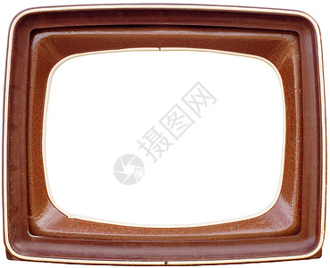 电视框架棕色白色背景图片