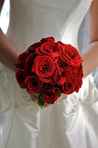 红色主题婚礼红玫瑰新娘花束背景