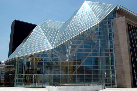 现代中华图书馆建筑学玻璃项目图书馆建筑城市背景图片