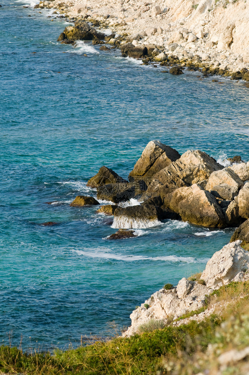 岩石湾海洋旅行悬崖热带海滩巨石海岸线蓝色岩石旅游图片