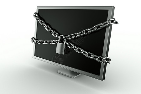 电脑锁屏挂锁监视器电脑晶体管隐私控制板展示液晶技术桌面白色宽屏背景