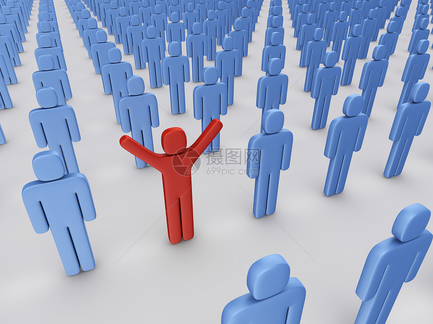 站在人群的外边手臂渲染奇数社区计算机红色男性白色蓝色团体图片