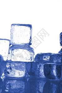 冰雪蓝色食物立方体生活调子饮料白色背景图片