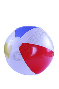 海滩球黄色圆形白色红色蓝色玩具背景图片