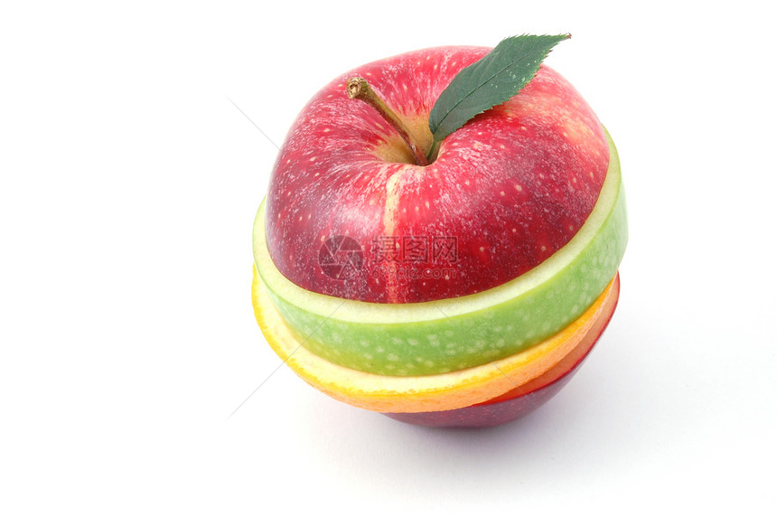 白色背景上的苹果概念多样性黄色红色杂货店情调果味橙子水果香橼图片