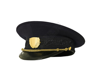 警用帽子警察警官黑色制服背景图片