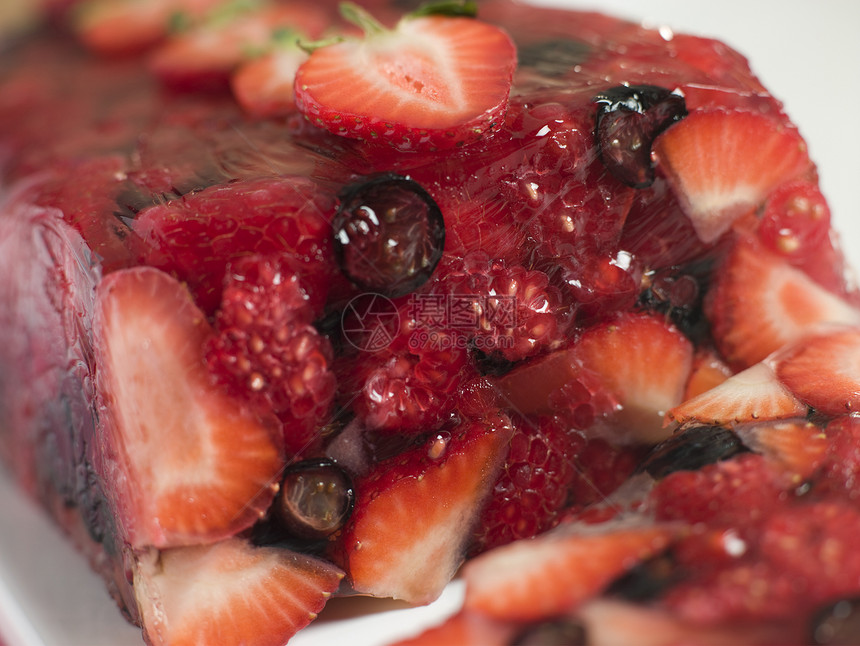 夏季贝里杰利泰瑞浆果覆盆子水平糖果食物食谱陶罐甜点水果明胶图片