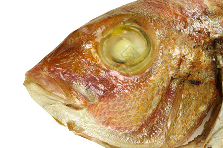 鱼头动物油炸午餐食物海鲜背景图片