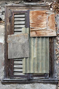 Grunge 窗口废墟风化框架古董衰变建筑学木头艺术背景图片