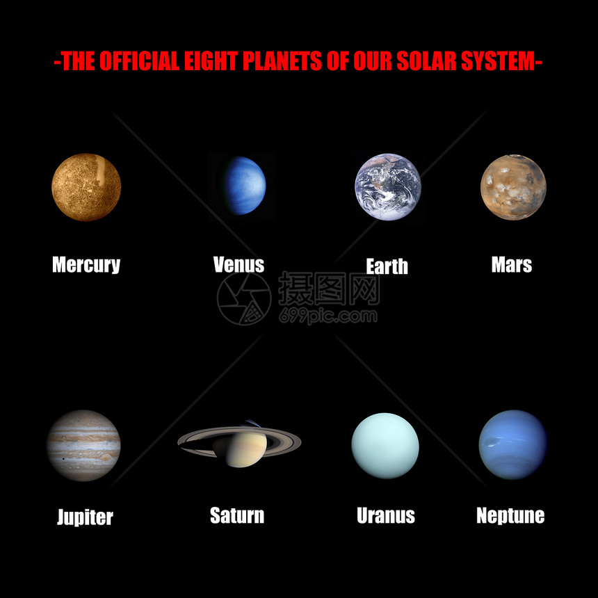 我们太阳系的官方八颗行星图片