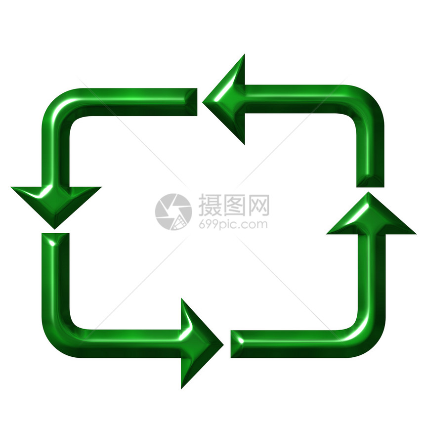 再循环符号反射正方形回收环境斜角概念生活生态绿色插图图片