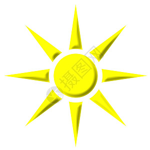 3D 太阳插图光束行星艺术品斜角黄色温度气象日出活力背景图片
