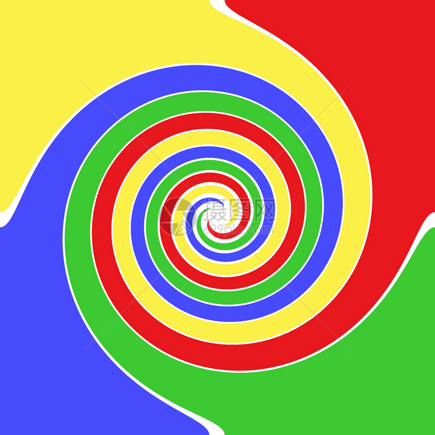 色彩多彩的滚动艺术圆圈插图催眠艺术品漩涡电路圆形图片