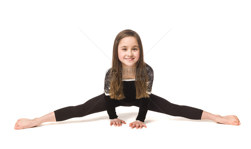 参加体操的年轻女孩童年活力福利保健医疗拉伸医学青年文化瑜伽图片