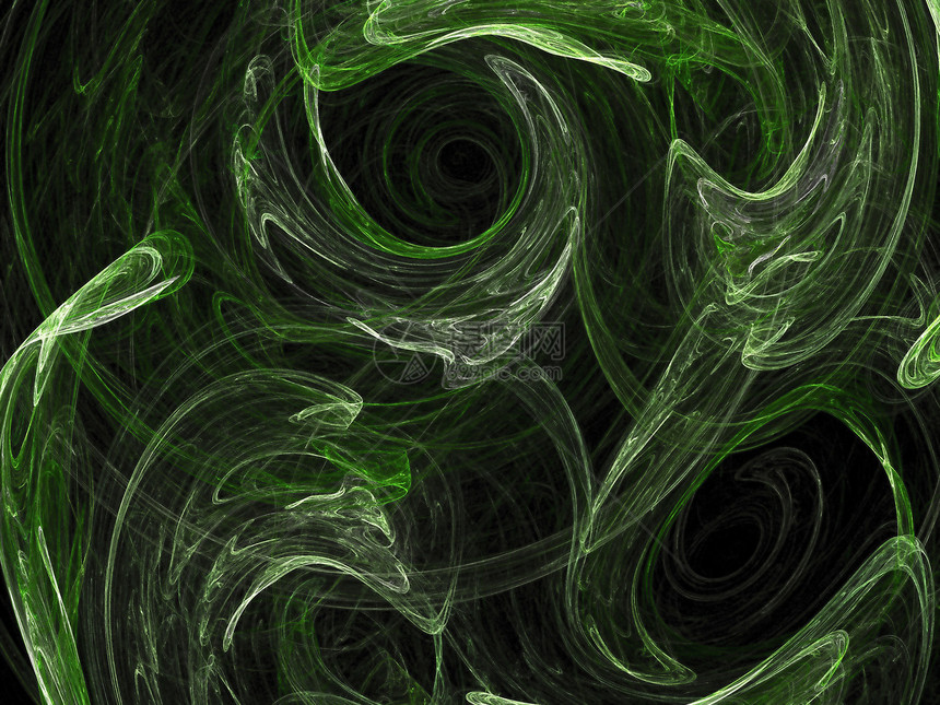 色彩多彩的抽象分形背景绿色插图渲染墙纸海浪曲线激光图片