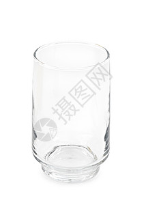 空玻璃杯盘子白色玻璃背景图片