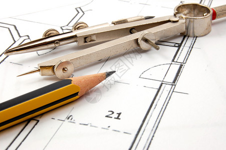 建筑结构图计划工程师住宅图纸工具计算机房子蓝图原理图建筑学设计背景图片