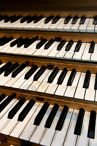管道手动键盘黑色教会钢琴情绪八角器官高音管风琴古董音乐背景图片