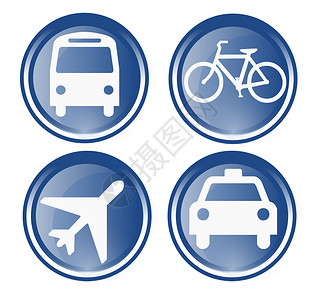 旅行图标机动性运输插图蓝色车辆背景图片
