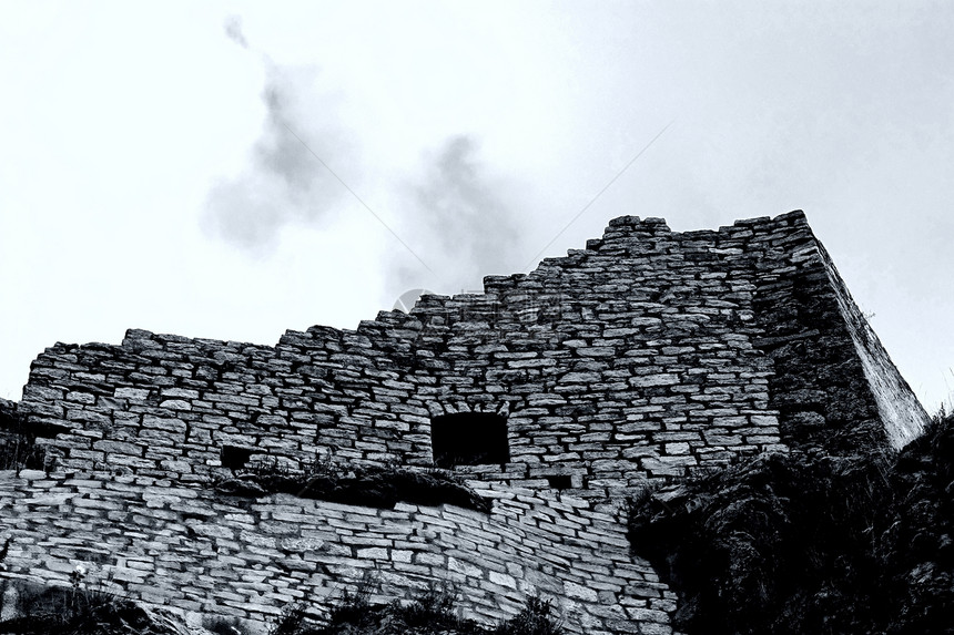 胡亨内芬城堡斗争骑士房子贵族东容建筑中年堡垒黑暗时代残骸图片