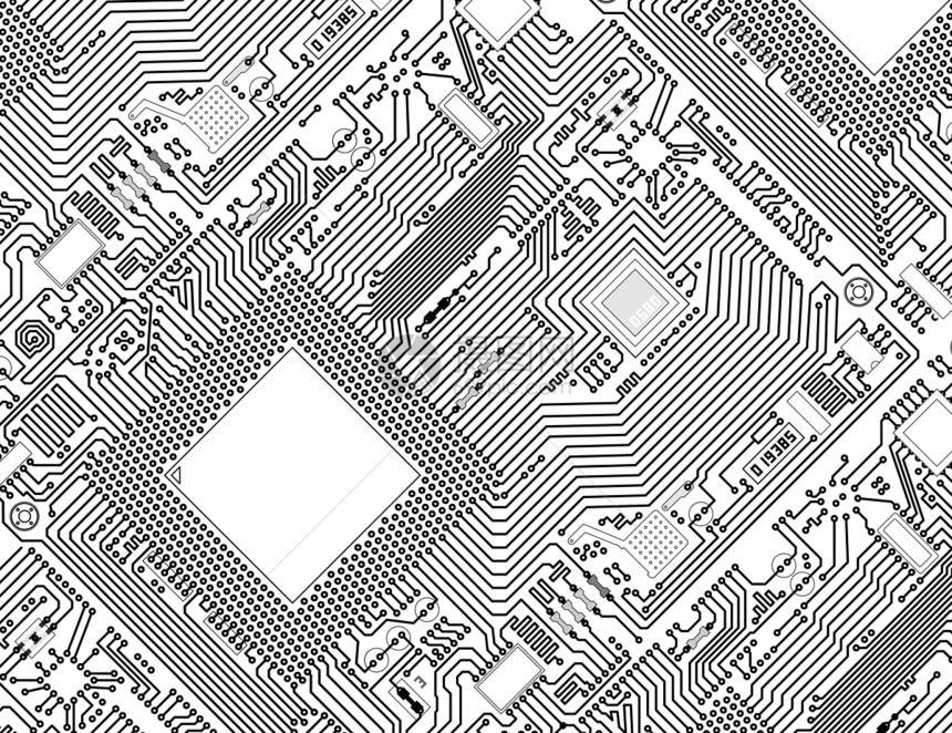 印刷的单色工业电路板背景材料接线木板高科技小路线条科学对角线技术电路电脑图片